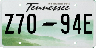 TN license plate Z7094E