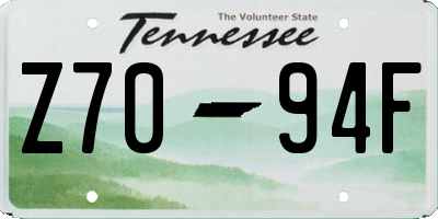 TN license plate Z7094F