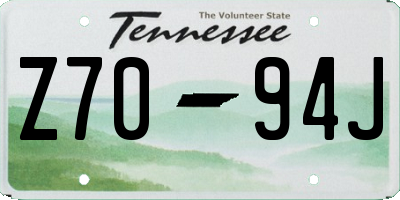 TN license plate Z7094J