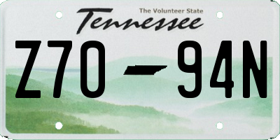 TN license plate Z7094N
