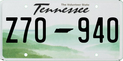 TN license plate Z7094O