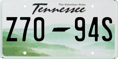 TN license plate Z7094S
