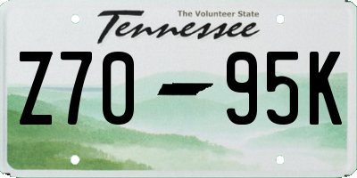 TN license plate Z7095K