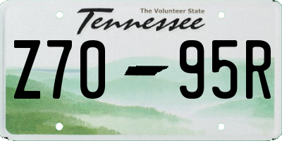 TN license plate Z7095R