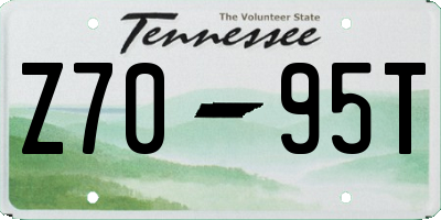 TN license plate Z7095T