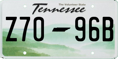 TN license plate Z7096B