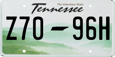 TN license plate Z7096H