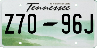 TN license plate Z7096J