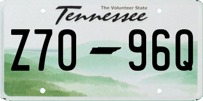 TN license plate Z7096Q
