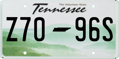 TN license plate Z7096S