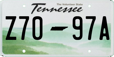 TN license plate Z7097A