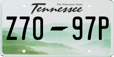 TN license plate Z7097P