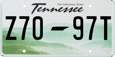 TN license plate Z7097T
