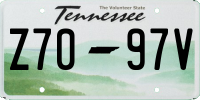TN license plate Z7097V