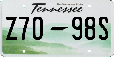 TN license plate Z7098S