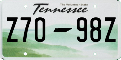 TN license plate Z7098Z
