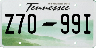 TN license plate Z7099I