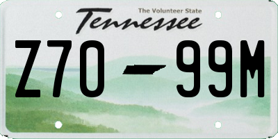TN license plate Z7099M