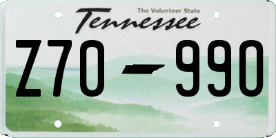 TN license plate Z7099O