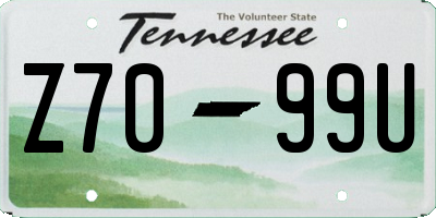 TN license plate Z7099U