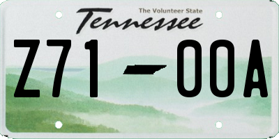 TN license plate Z7100A