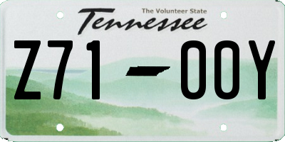 TN license plate Z7100Y
