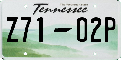 TN license plate Z7102P