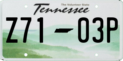 TN license plate Z7103P
