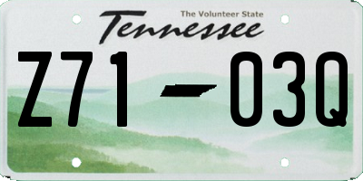 TN license plate Z7103Q