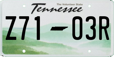 TN license plate Z7103R