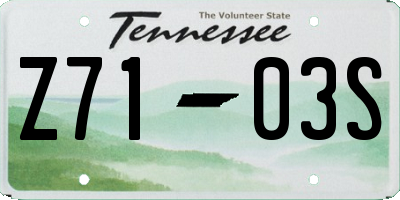 TN license plate Z7103S
