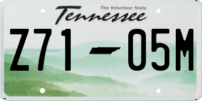 TN license plate Z7105M
