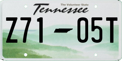 TN license plate Z7105T