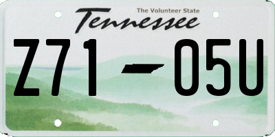 TN license plate Z7105U