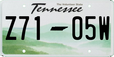 TN license plate Z7105W