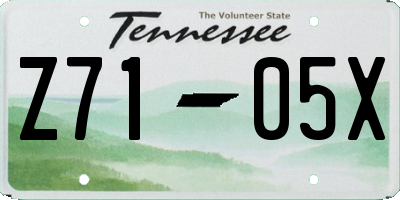 TN license plate Z7105X