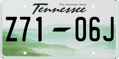 TN license plate Z7106J