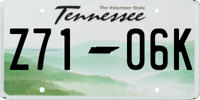 TN license plate Z7106K