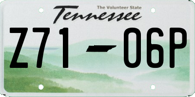 TN license plate Z7106P
