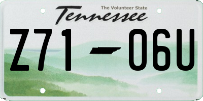 TN license plate Z7106U