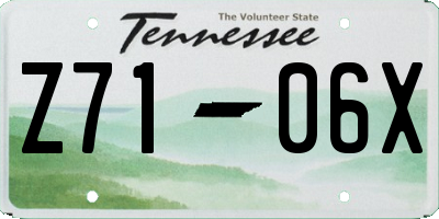 TN license plate Z7106X