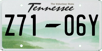 TN license plate Z7106Y
