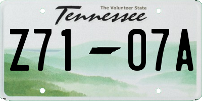 TN license plate Z7107A