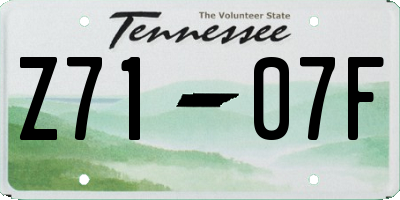 TN license plate Z7107F