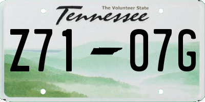 TN license plate Z7107G