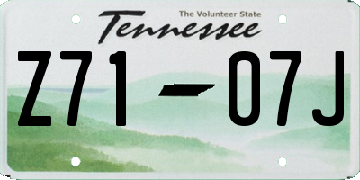 TN license plate Z7107J
