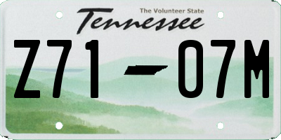 TN license plate Z7107M
