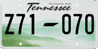 TN license plate Z7107O