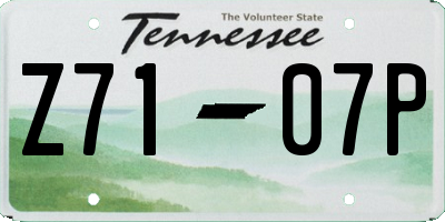 TN license plate Z7107P