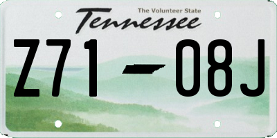 TN license plate Z7108J